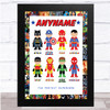 Personalised Favourite Superhero Characters Wall Art Print