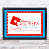 Roblox Red Logo City Line Art Any Name Personalised Wall Art Print