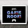 Control Pad Game Room Mario Letters Landscape Personalised Wall Art Print