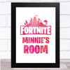 Fortnite Pink Logo Any Name Personalised Wall Art Print