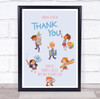 Classroom Sending A Special Thank You Kids Cartoon Personalised Wall Art Print