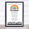 Rainbow Thank You Poem Teacher Kids Dancing Personalised Wall Art Print