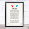 America Vintage Style Watercolour Hearts National Anthem & Music Wall Art Print