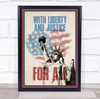 Liberty And Justice For All Statue Of Liberty Stars And Stripes Wall Art Print