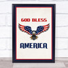 God Bless America Bald Eagle Stars And Stripes Wall Art Print