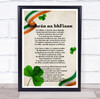 Irish National Anthem Clovers And Flag Wall Art Print