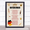 National Anthem Vintage Germany Theme Wall Art Print