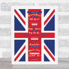 United Kingdom National Anthem Flag Wall Art Print
