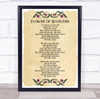 Flower Of Scotland Lyrics Vintage Wall Art Print