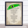 National Anthem Of Brazil Border Wall Art Print