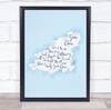 Guernsey Blue Watercolour Wall Art Print