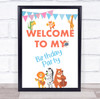 Cute Animals Instruments Bunting Birthday Welcome To My Personalised Party Sign