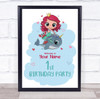 Cute Mermaid On Whale Welcome Birthday Personalised Event Party Decoration Sign