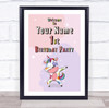 Multicoloured Dabbing Unicorn Birthday Personalised Event Party Decoration Sign