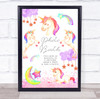 Pretty Pink Unicorn And Rainbows Photo Booth Birthday Personalised Party Sign