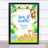 Arts & Crafts Kids Animal Jungle Birthday Personalised Event Party Sign