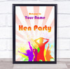 Disco Multicoloured Dance Welcome To Hen Do Personalised Event Party Sign