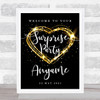 Surprise Name & Date Sparkle Heart Personalised Event Party Decoration Sign