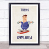 Sweating Large Man Work Out Gym Area Room Personalised Wall Art Sign