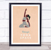 Arm Up Knees Bent Yoga Gym Space Room Personalised Wall Art Sign