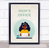 Mum's Office Woman Headphones Laptop Room Personalised Wall Art Sign