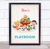 Blonde Kids On Floor Toys Play Room Personalised Wall Art Sign