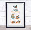 Wooden Toys Play Room Personalised Wall Art Sign