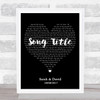 Simple Heart Black & White Any Song Lyric Personalised Music Wall Art Print