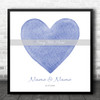 Square Blue Watercolour Heart Any Song Lyric Personalised Music Wall Art Print