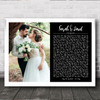 Landscape Rectangle Full Side Wedding Photo Any Song Black Lyric Wall Art Print