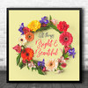 Bill Staines All Things Bright And Beautiful Floral Wreath Square Music Song Lyric Art Print