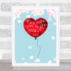 David Gray Babylon Pretty Floral Heart Balloon Music Song Lyric Wall Art Print