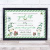 Green Elf Christmas Print Santa's Good List Personalised Certificate Award Print
