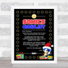 Retro Sonic The Hedgehog Xmas Christmas Letter Certificate Award Print