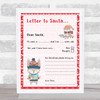 Santa Fill In The Blanks Red Christmas Letter Certificate Award Print