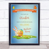 Easter Egg Hunt Sky Blue Personalised Certificate Award Print