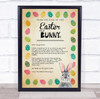 Vintage Style The Easter Bunny Letter Certificate Award Print