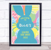 Personalised Welcome To Easter Egg Hunt Blue Bunny Event Sign Print