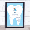 Blue Tooth Fairy Receipt Personalised Certificate Award Print