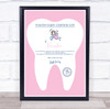 Pink Tooth Fairy Personalised Certificate Award Print