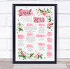 2013 Pink Flower Any Age Any Year You Were Born Birthday Facts Print