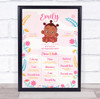 1st Birthday First Year Dark Skin Girl Milestones Achievements Interests Print