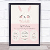 Any Age Birthday Favourite Things Interests Milestones Pink Bunny Gift Print