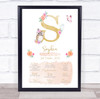 Any Age Birthday Favourite Things Interests Milestones Initial S Gift Print