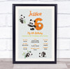 6th Birthday Favourite Things Milestones Achievements Interests Gift Print