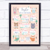 1st Birthday First Year Baby Milestones Interests Animals Peach Print