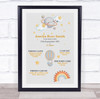 New Baby Birth Details Christening Nursery Moon Stars Rainbow Gift Print