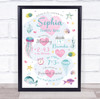 New Baby Birth Nursery Christening Unser Sea Sealife Keepsake Gift Print