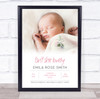 New Baby Birth New-born Nursery Christening Girl Photo Info Keepsake Gift Print