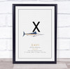 New Baby Birth Details Christening Nursery Initial X Xiphias Keepsake Gift Print